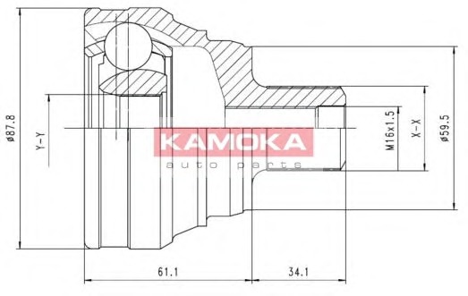 KAMOKA Féltengelycsukló készlet külső 6586_KAM