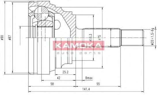 KAMOKA Féltengelycsukló készlet külső 6600_KAM