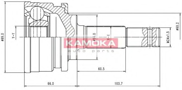 KAMOKA Féltengelycsukló készlet külső 6754_KAM