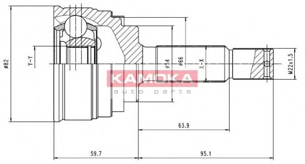 KAMOKA Féltengelycsukló készlet külső 6832_KAM