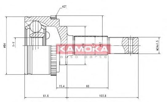 KAMOKA Féltengelycsukló készlet külső 6844_KAM