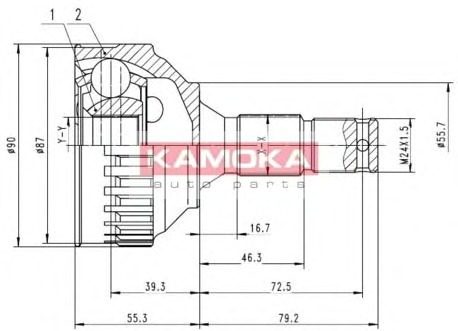 KAMOKA Féltengelycsukló készlet külső 6924_KAM