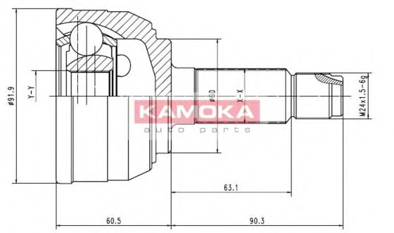 KAMOKA Féltengelycsukló készlet külső 6950_KAM