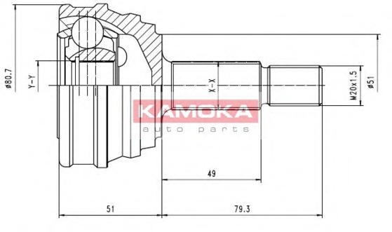 KAMOKA Féltengelycsukló készlet külső 7010_KAM