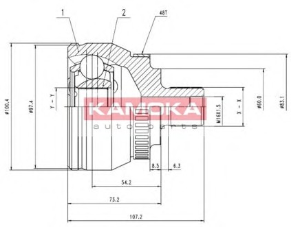 KAMOKA Féltengelycsukló készlet külső 7051_KAM