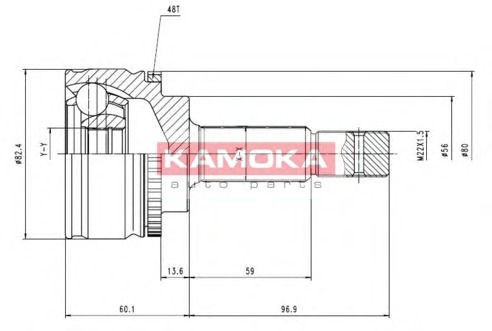 KAMOKA Féltengelycsukló készlet külső 7054_KAM