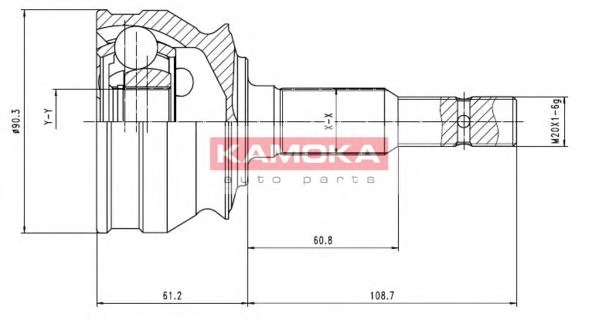 KAMOKA Féltengelycsukló készlet külső 7076_KAM