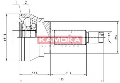 KAMOKA Féltengelycsukló készlet külső 7350_KAM