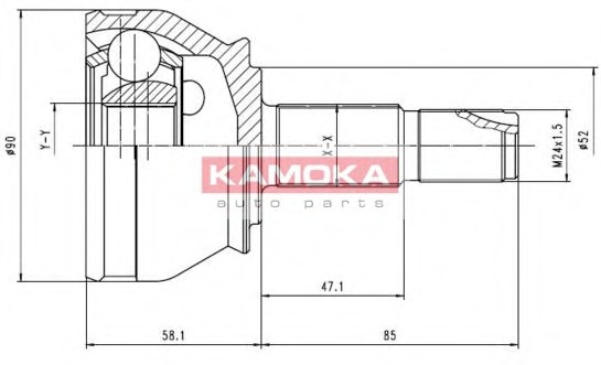 KAMOKA Féltengelycsukló készlet külső 7412_KAM