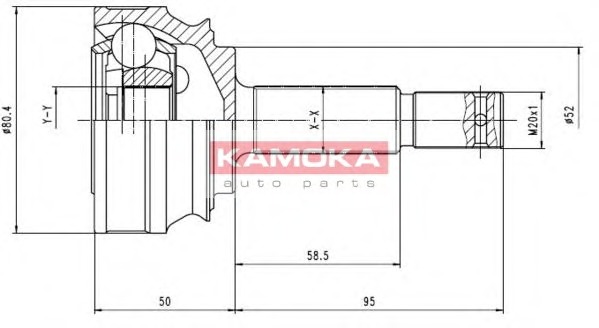 KAMOKA Féltengelycsukló készlet külső 6078_KAM