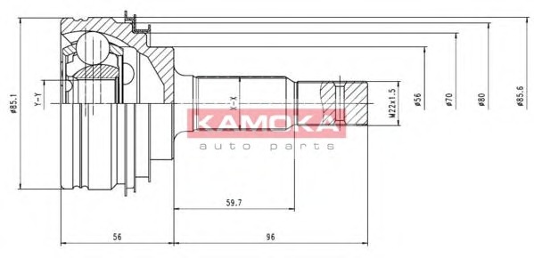 KAMOKA Féltengelycsukló készlet külső 6100_KAM