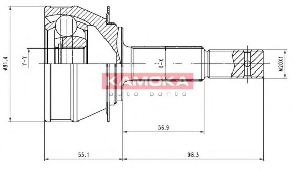 KAMOKA Féltengelycsukló készlet külső 6136_KAM