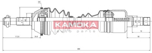 KAMOKA Féltengely, komplett CT1138915A_KAM