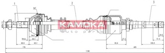 KAMOKA Féltengely, komplett CT1138917A_KAM