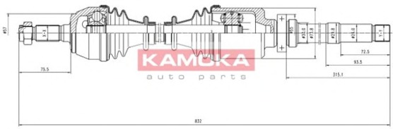 KAMOKA Féltengely, komplett CT1138953_KAM