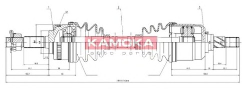 KAMOKA Féltengely, komplett NI1138953A_KAM