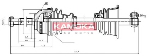 KAMOKA Féltengely, komplett RN1138913A_KAM