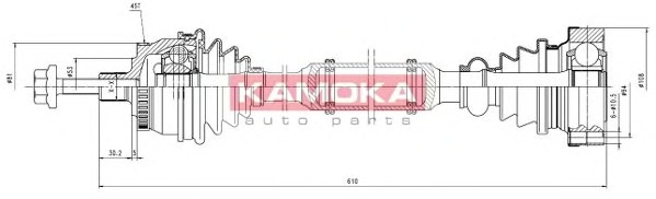 KAMOKA Féltengely, komplett VW1138923A_KAM