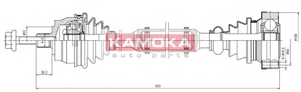 KAMOKA Féltengely, komplett VW1138931_KAM