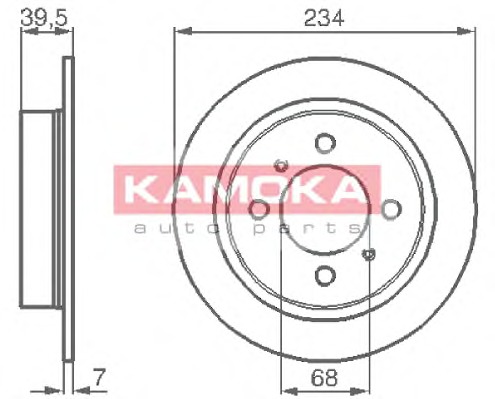 KAMOKA Hátsó féktárcsa 1031580_KAM