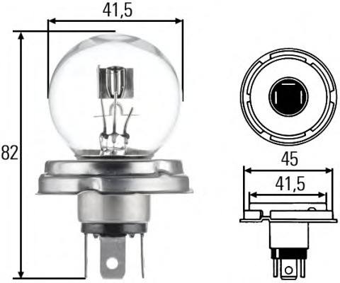 HELLA Izzó, üvegfejű 8GD002088-071