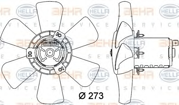 HELLA Ventilátor, vízhűtő 8EW009144-401