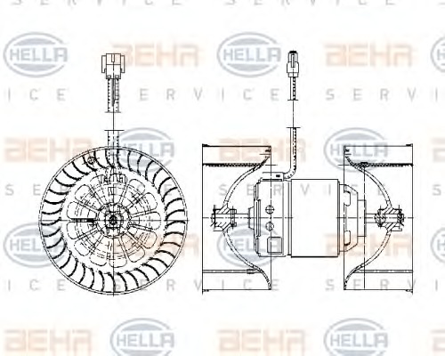 HELLA Ventilátor, utastér 8EW009158-051