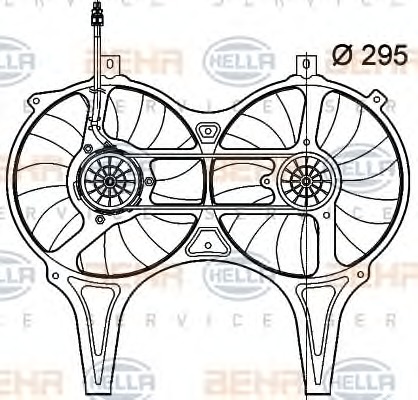 HELLA Ventilátormotor, vízhűtő 8EW009158-731