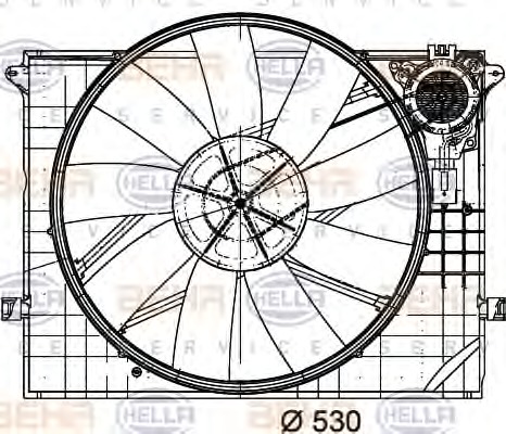 HELLA Ventilátor, vízhűtő 8EW009158-781