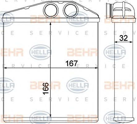 HELLA Fűtőradiátor 8FH351000-501