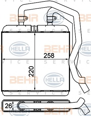 HELLA Fűtőradiátor 8FH351000-601