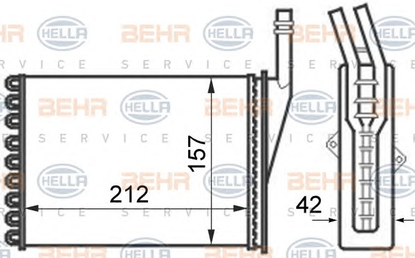 HELLA Fűtőradiátor 8FH351024-351