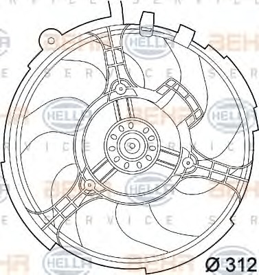 HELLA Ventilátor, vízhűtő 8EW351039-531