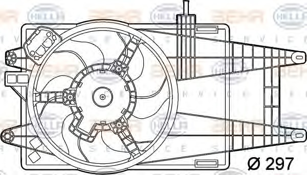 HELLA Ventilátor, vízhűtő 8EW351039-581