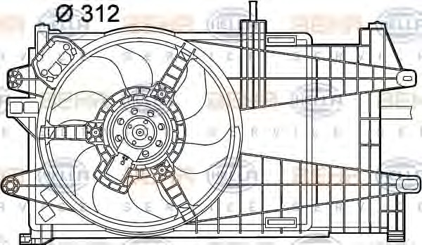 HELLA Ventilátor, vízhűtő 8EW351039-591