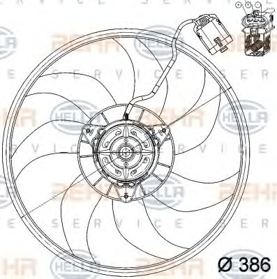 HELLA Ventilátor, vízhűtő 8EW351039-701