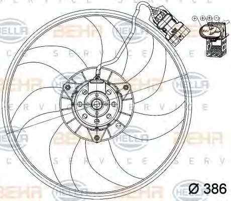 HELLA Ventilátor, vízhűtő 8EW351039-711