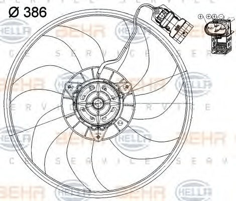 HELLA Ventilátor, vízhűtő 8EW351039-731