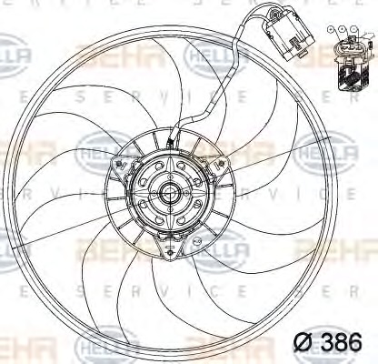 HELLA Ventilátor, vízhűtő 8EW351039-741