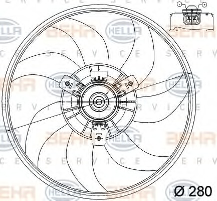 HELLA Ventilátor, vízhűtő 8EW351039-761