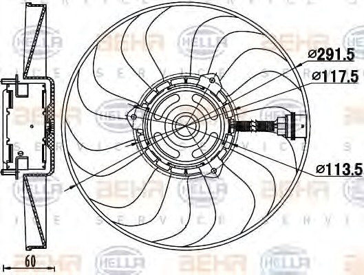 HELLA Ventilátor, vízhűtő 8EW351039-781