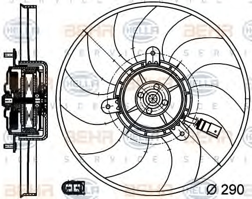 HELLA Ventilátor, vízhűtő 8EW351040-081