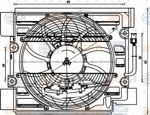 HELLA Ventilátor, klímahűtő 8EW351040-101