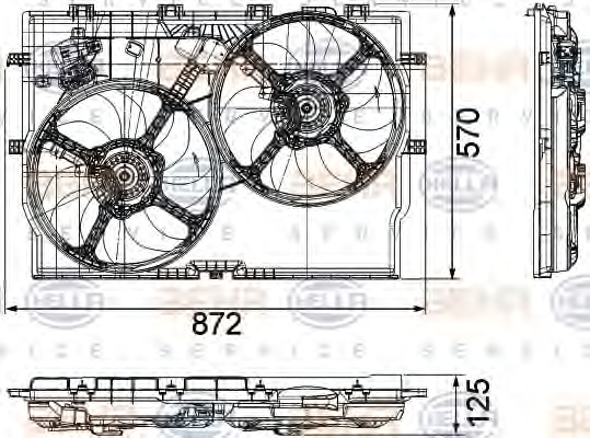 HELLA Ventilátor, vízhűtő 8EW351040-621