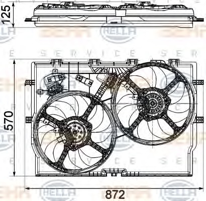 HELLA Ventilátor, vízhűtő 8EW351040-631