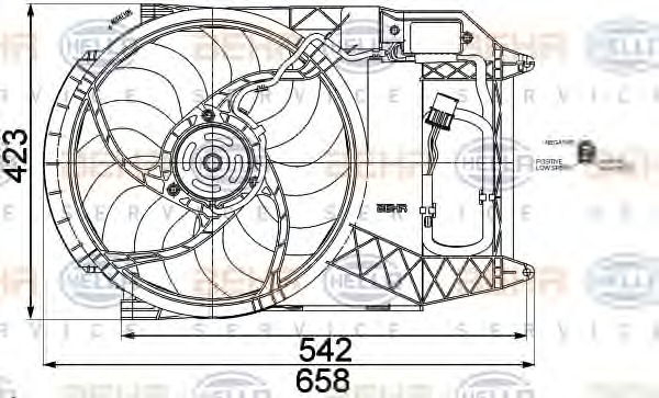 HELLA Ventilátor, vízhűtő 8EW351041-291