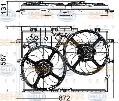 HELLA Ventilátor, vízhűtő 8EW351041-431