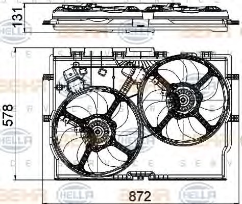 HELLA Ventilátor, vízhűtő 8EW351041-441