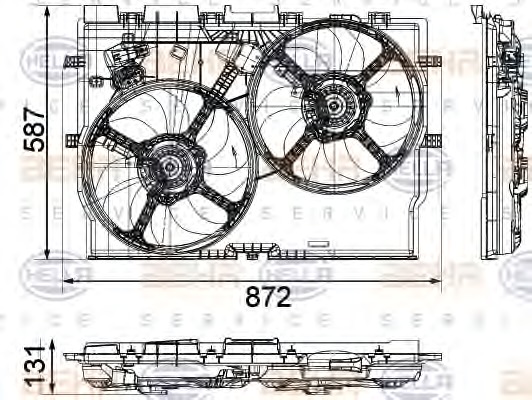 HELLA Ventilátor, vízhűtő 8EW351041-451