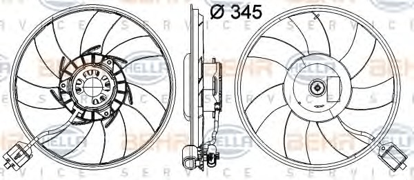 HELLA Ventilátor, vízhűtő 8EW351041-481